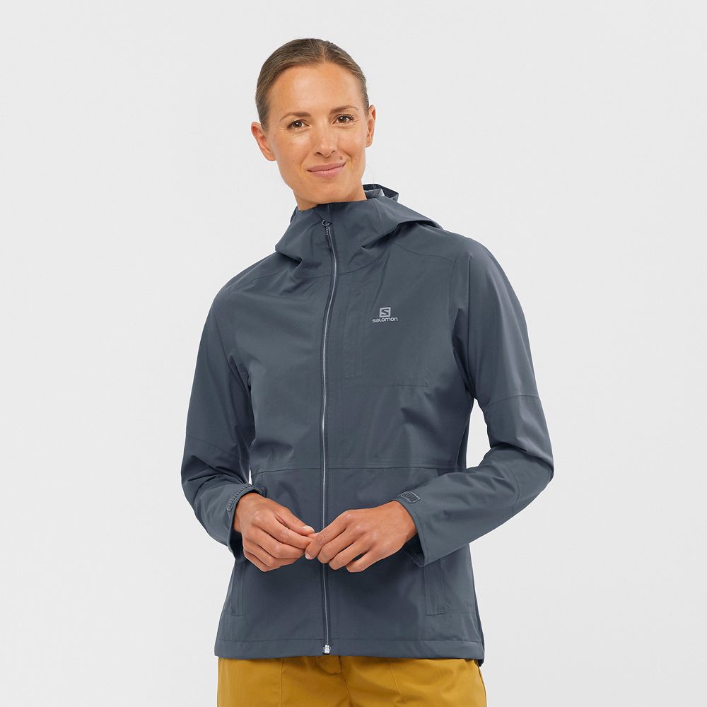 SALOMON OUTRACK WATERPROOF 2.5L Philippines - Women's Jackets - Dark Gery | 968137-ZNS